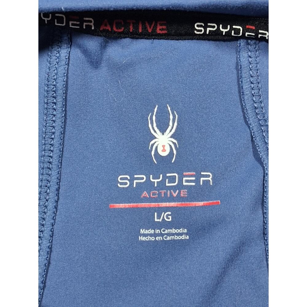 Spyder Active Long Sleeve Top Womens Large Blue Performance Shirt Thumbholes - Picture 3 of 11